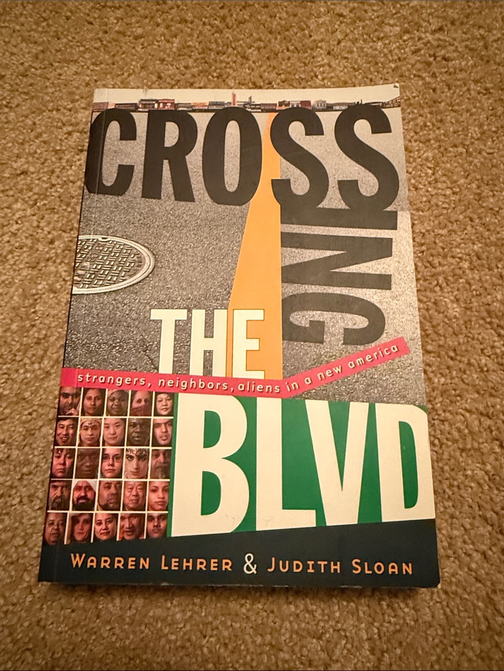 Crossing the BLVD paperback book — green, yellow, black cover - BRAND NEW!
